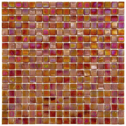Мозаика одноцветная чип 15 стекло Alma NN51 красный коричневый квадрат глянцевый перламутр
