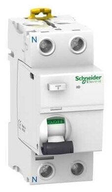 Устройство защитного отключения (УЗО) Schneider Electric Acti9 iID, 2 полюса, 25A, 30 mA, тип AC, электро-механическое, ширина 2 DIN-модуля