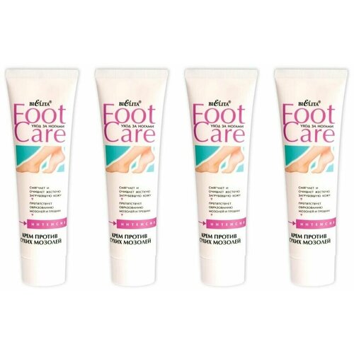 Foot Care Крем против сухих мозолей, 100 мл x 4 шт уход за ногами нанопятки заживит крем от трещин натоптышей мозолей грубой сухой потрескавшейся кожи