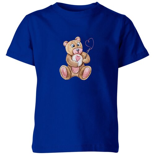 фото Детская футболка «мишка тедди милый медведь принт для детей» (140, синий) us basic