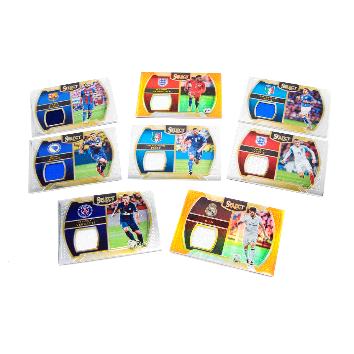 Набор из 8 коллекционных карточек Panini Select Soccer 2016-17