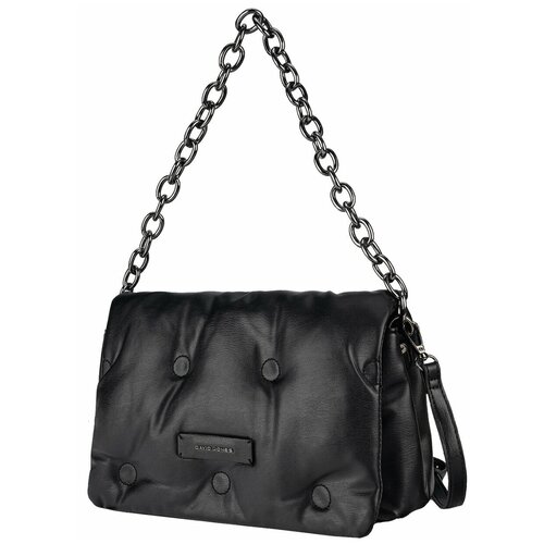 Стильная, влагозащитная, надежная и практичная женская сумка из экокожи David Jones 6660-1K/BLACK