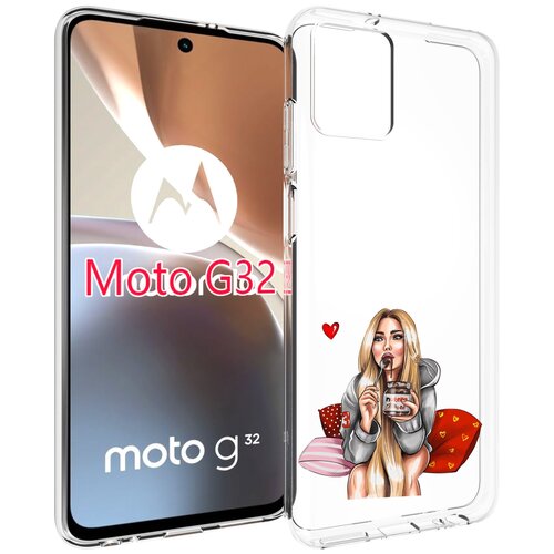 Чехол MyPads любительница-нутеллы женский для Motorola Moto G32 задняя-панель-накладка-бампер