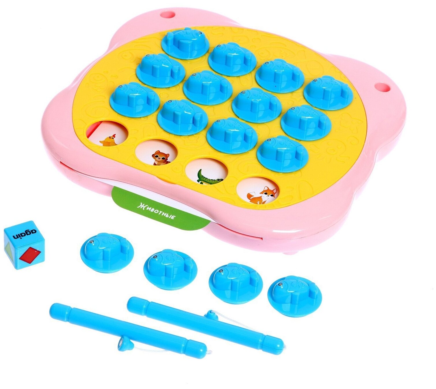 Развивающая игра IQ-ZABIAKA Мемори-рыбалка 7160246, розовый/голубой/желтый - фотография № 3