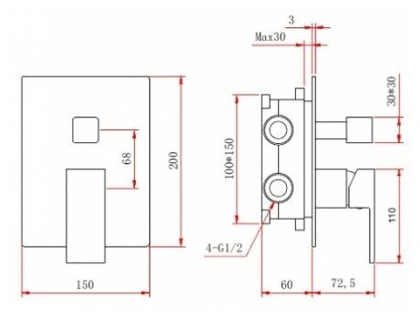 Berges Wasserhaus Душевой комплект BERGES VENTAS 3S BLACK, черный матовый - фотография № 14