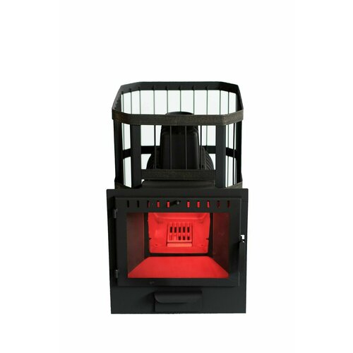 Печь банная чугунная НМК Сибирь-22 Панорамная дверца (сетка)