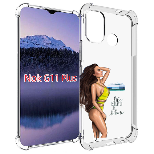 Чехол MyPads Девушка-в-купальнике для Nokia G11 Plus задняя-панель-накладка-бампер