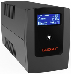 Линейно-интерактивный ИБП ДКС серии Info LCD, 800 ВА/480 Вт, 1/1, 3xIEC C13, USB + RJ45, LCD, 1x8Aч