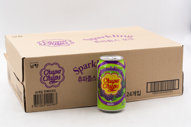 Напиток Chupa Chups Sparkling Grape 0.345л Упаковка 24 шт - фотография № 2