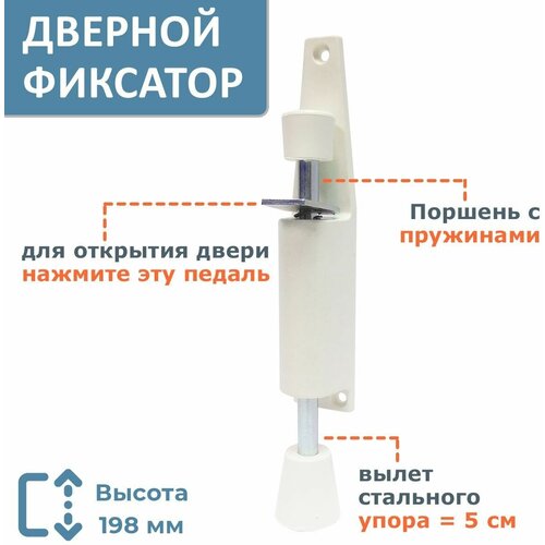 Ограничитель закрывания двери фрикционный, стопор, упор белый