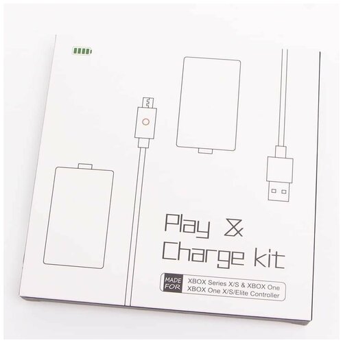 Комплект аккумуляторов 2шт 1200mAh и зарядный кабель для геймпадов и джойстиков Xbox One / Series S/X