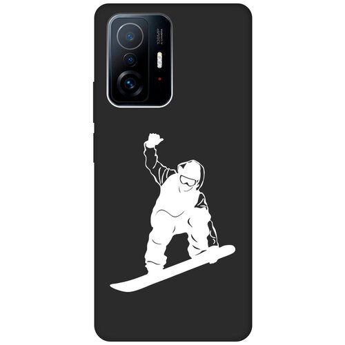 Матовый чехол Snowboarding W для Xiaomi 11T / 11T Pro / Сяоми 11Т / 11Т Про с 3D эффектом черный матовый чехол two faces w для xiaomi 11t 11t pro сяоми 11т 11т про с 3d эффектом черный