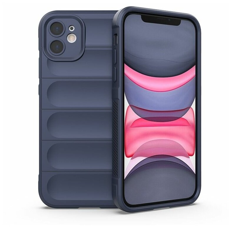 Противоударный чехол Flexible Case для iPhone 11 синий