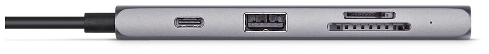 USB-хаб Satechi USB-C Multiport Pro для Macbook с портом USB-C. Порты: 1 x USB 3.0, SD, microSD, 1 x HDMI, 1 x USB-C. Цвет серый космос.