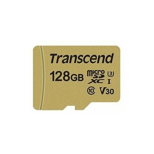 Карта памяти 128Gb MicroSD Transcend 500S + SD адаптер (TS128GUSD500S)