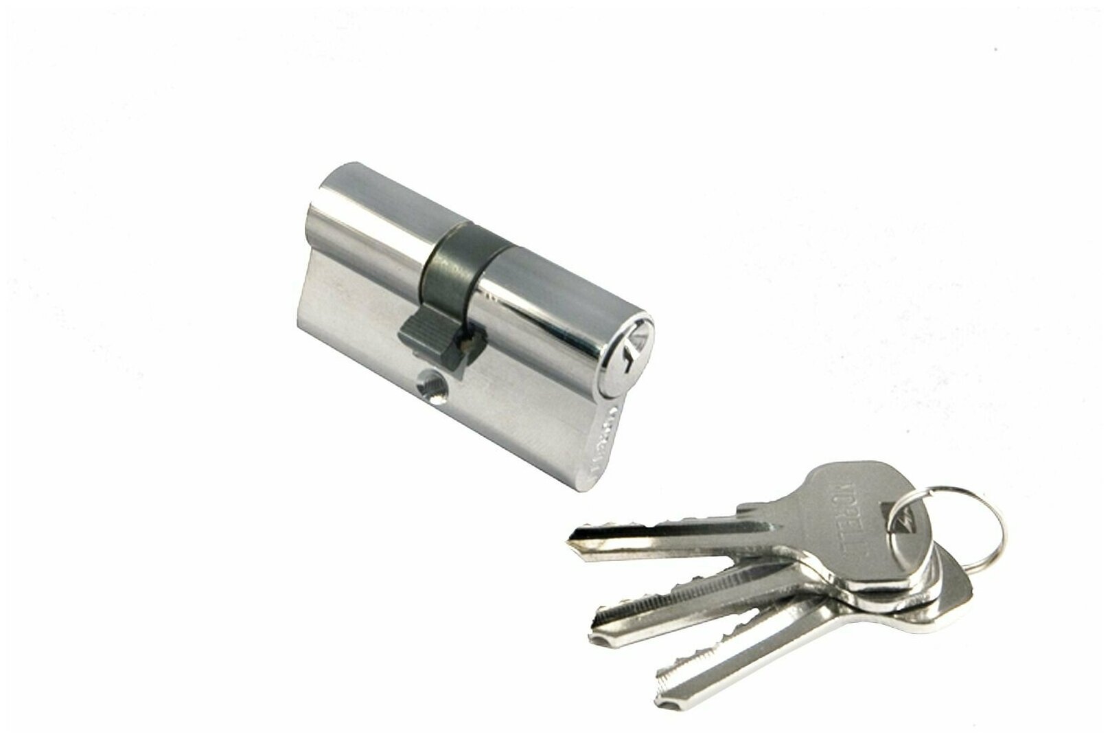 Цилиндр ключевой MORELLI 60C PC, ключ-ключ, хром - фото №1