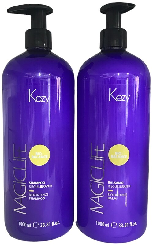 KEZY Magic Life Bio-Balance Набор для нормальных волос и жирной кожи головы, шампунь 1000 мл + бальзам 1000 мл