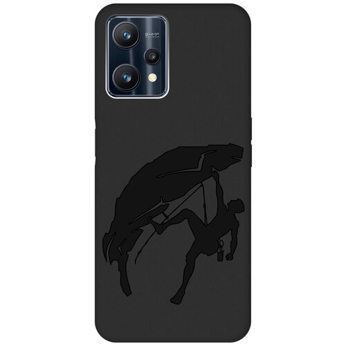 Матовый чехол Climbing для Realme 9 Pro / Рилми 9 Про с 3D эффектом черный матовый чехол climbing w для realme 9 pro рилми 9 про с 3d эффектом черный