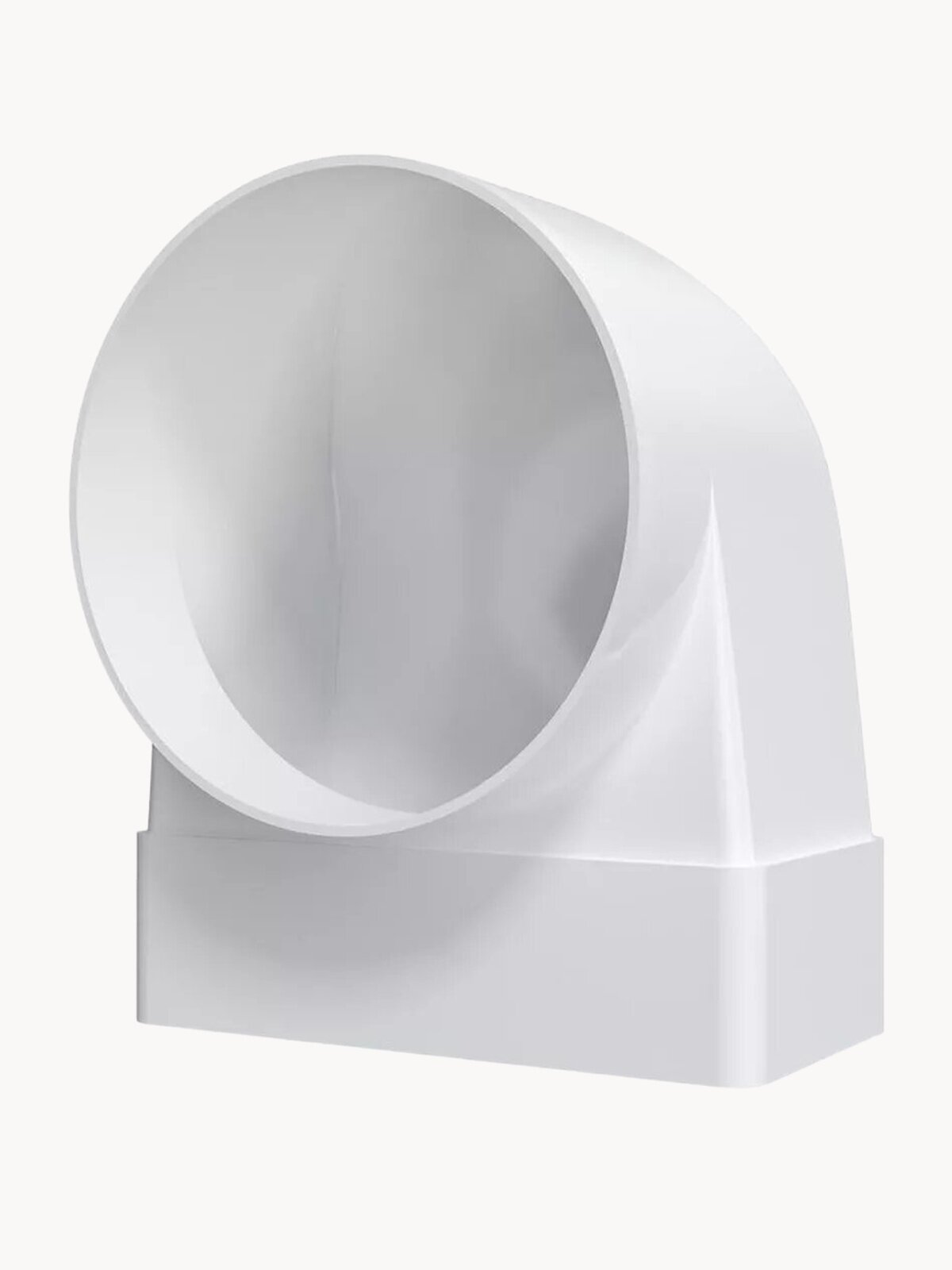 Переходник ERA 612СК10КП, D100 90° 60х120 мм, пластик, прямоугольный/круглый, белый