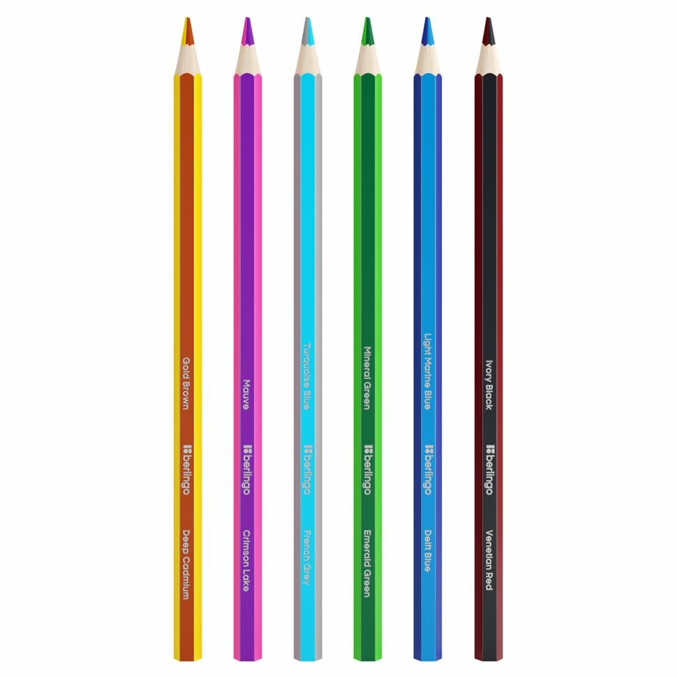Набор карандашей Berlingo Super Soft с двухцветным грифелем 12 цветов 6шт - фото №2