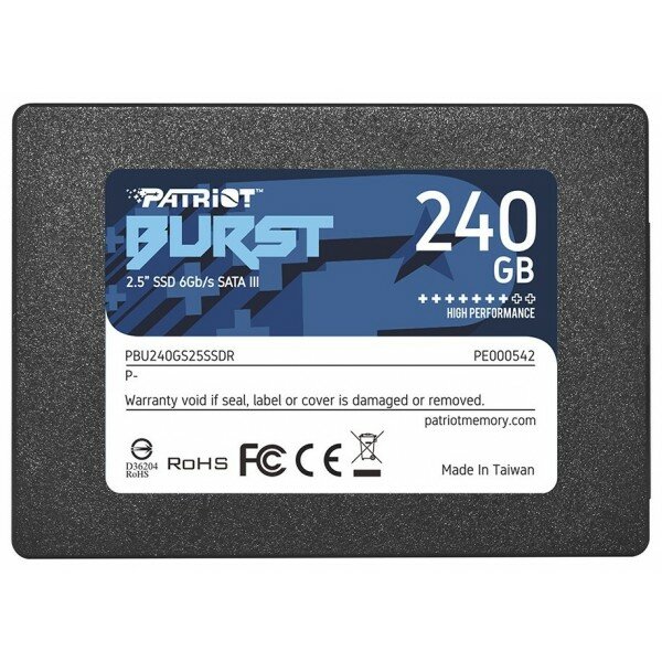 Твердотельный накопитель Patriot Memory Burst Elite 240 ГБ SATA PBE240GS25SSDR