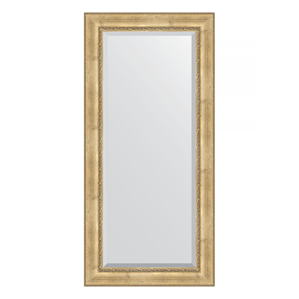 Зеркало Evoform с фацетом в багетной раме состаренное серебро с орнаментом 120 мм, 82x172 см - фото №1