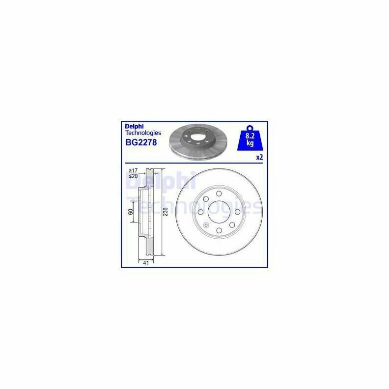 Тормозной диск передний DELPHI BG2278