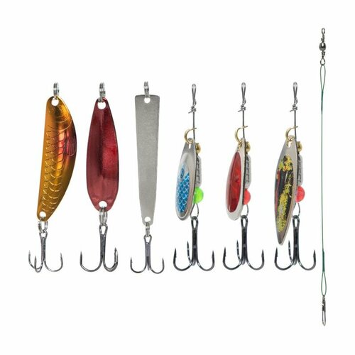 фото Набор блёсен со стальным поводком для рыбалки, 6 шт. ningbo