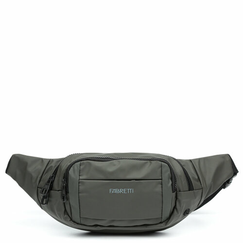фото Сумка поясная fabretti y1023-11, фактура гладкая, зеленый
