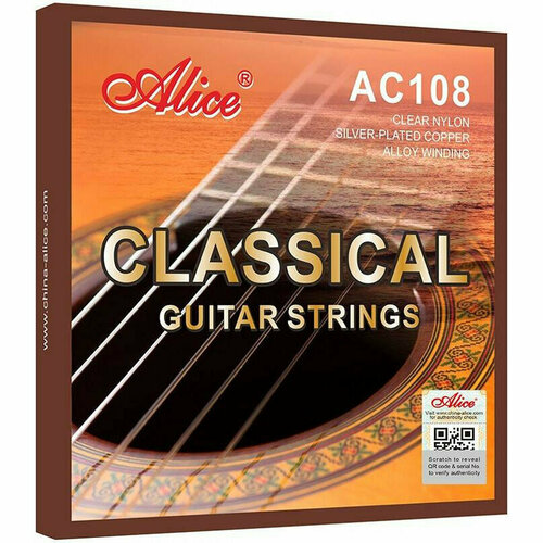 ALICE AC108-N Струны для классической гитары Standard, натяжение Standard, цвет прозрачный alice a107 n струны для классической гитары