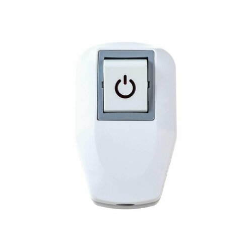 Угловая вилка AY-KA с выключателем 16А 250В с заземлением, белый-серый 7715300