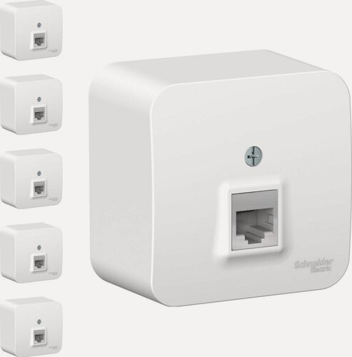 Изображение товара Розетка компьютерная Systeme Electric Blanca RJ45 UTP категория 5е белая для открытой проводки (комплект из 5 шт)
