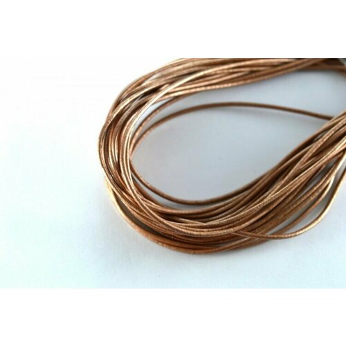 Шнур кожаный 2мм, цвет коричневый перламутр, 51-007, 1 метр