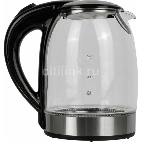 Чайник электрический KITFORT КТ-657 2200Вт нержавеющая сталь и черный 4820₽