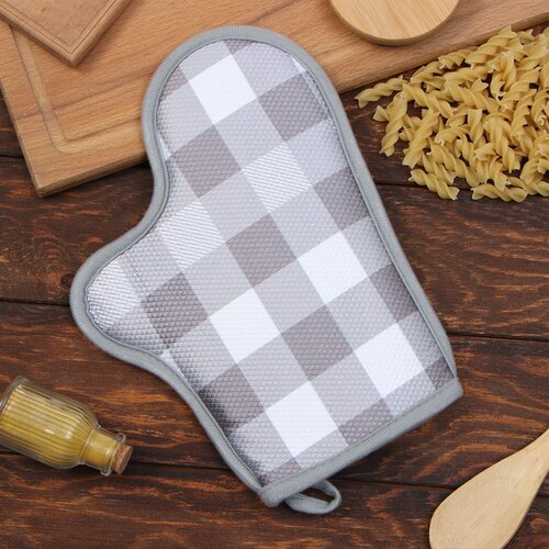 Варежка-прихватка Этель Клетка 27х20 см 100 пэ 476₽