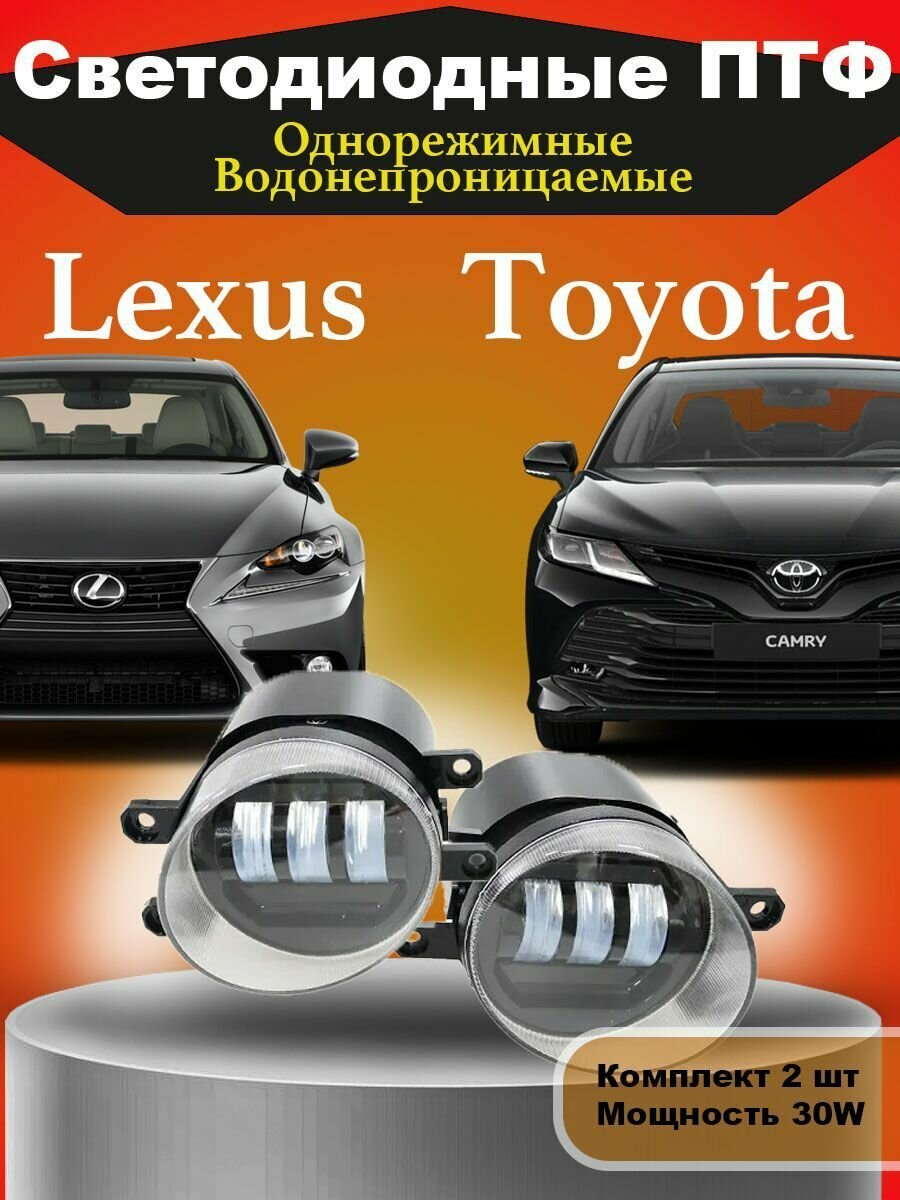 Противотуманные фары однорежимные Toyota, Птф Lexus, Птф Toyota, Птф Camry, Птф тойота королла