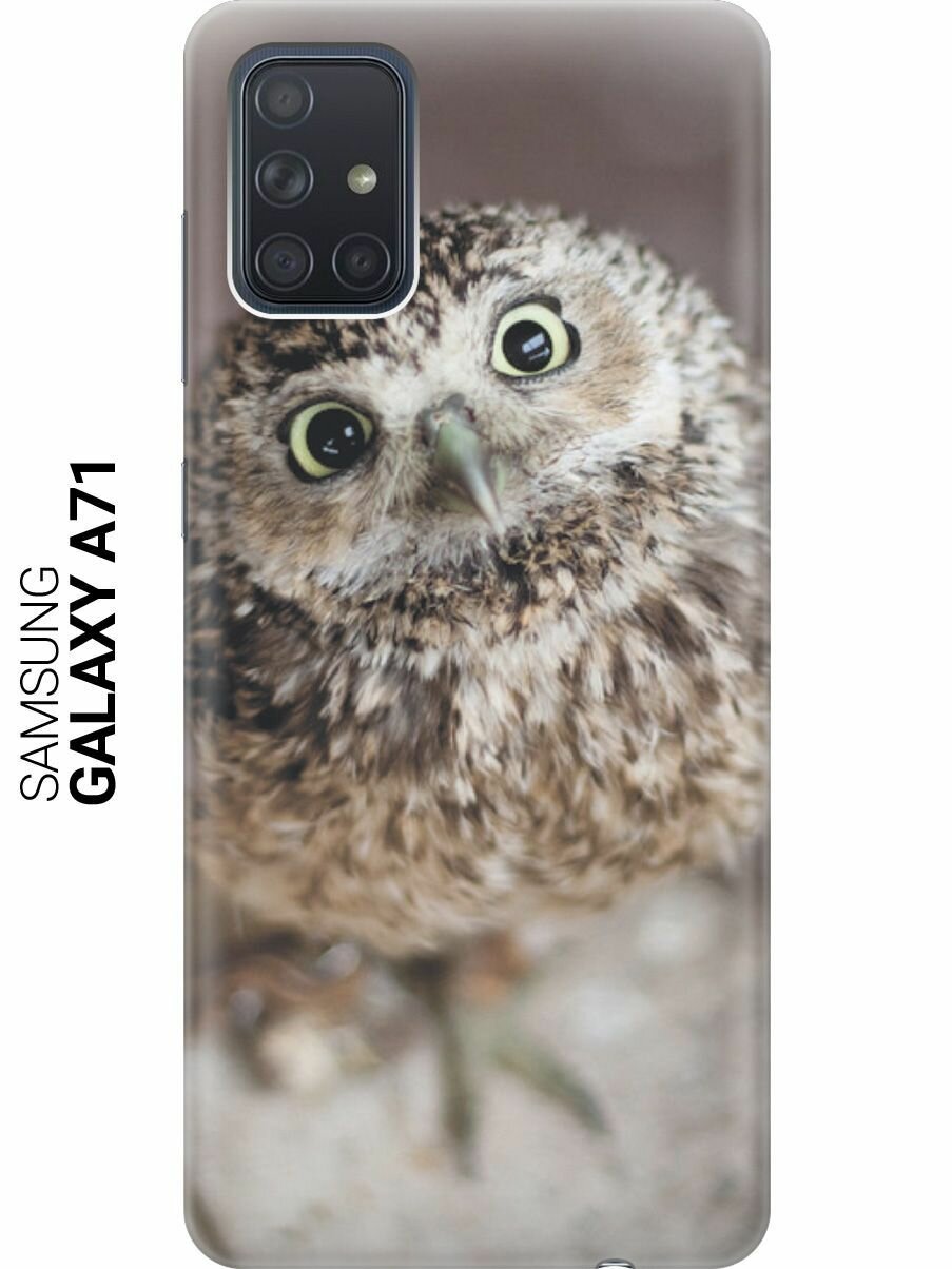 Силиконовый чехол на Samsung Galaxy A71, Самсунг А71 с принтом "Удивленная сова"