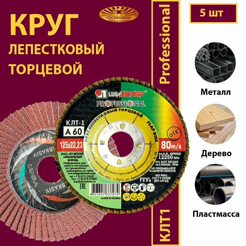 Круг Лепестковый Торцевой (КЛТ) ЛУГА-АБРАЗИВ - фото №1