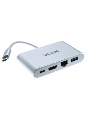 Кабель-адаптер USB3.1 Type-CM-->HDMI+USB3.0+RJ45+PD charging VCOM