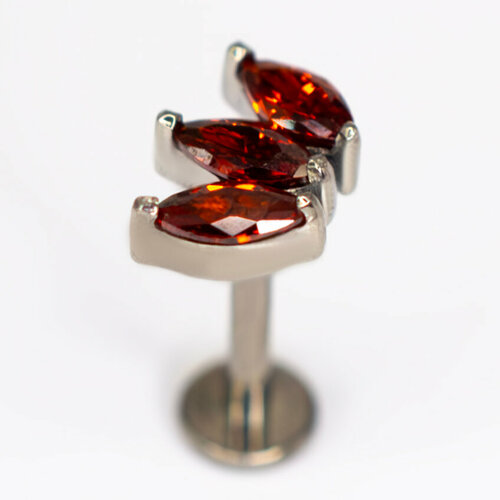 Серьги одиночные Zloster, опал, размер 6 мм, красный