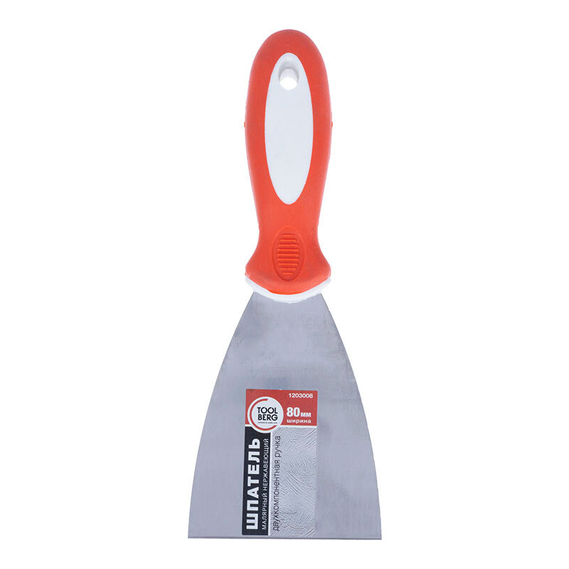 шпатель нерж. 80мм двухк.ручка pqtools 1203008 - фото №3