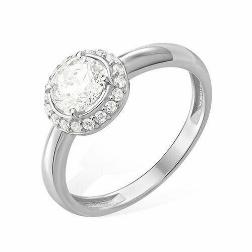 фото Кольцо tosya, серебро, 925 проба, фианит, размер 17