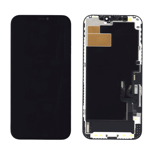 Дисплей (экран) в сборе с тачскрином для iPhone 12, 12 Pro черный с рамкой (Foxconn) / 2532x1170