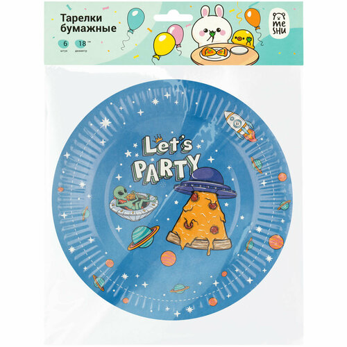 Тарелки бумажные MESHU Alien 18см 6шт 3 штуки 479₽