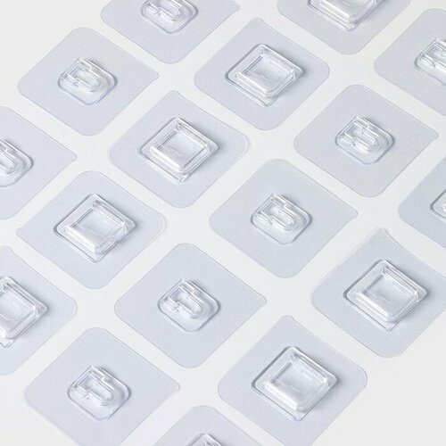 Крючки держатели двойные самоклеящиеся набор 10 пар 57571см цвет прозрачный 537₽