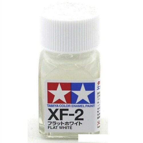 эмаль xf 20 medium grey flat enamel paint 10 ml средне серый матовый tamiya 80320 Эмаль XF-2 Flat White, enamel paint 10 ml. (Белый Матовый, краска эмалевая 10 мл.) Tamiya 80302