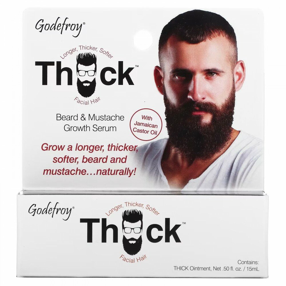 Godefroy Men Thick Beard and Mustache Growth Масло-активатор роста для седой бороды и усов 15мл