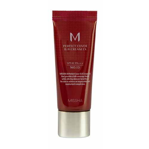 MISSHA M Perfect Cover BB Cream Тональный крем EX SPF 42/PA+++, 20 мл, 13 Bright Beige missha тональный bb крем для лица солнцезащитный 21 50 мл m perfect cover bb cream spf42 pa корейская косметика