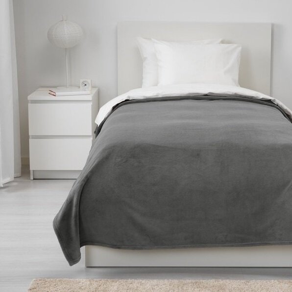 Покрывало Ikea Trattviva/ Икеа Траттвива, серый, 150x250 см — фото 1