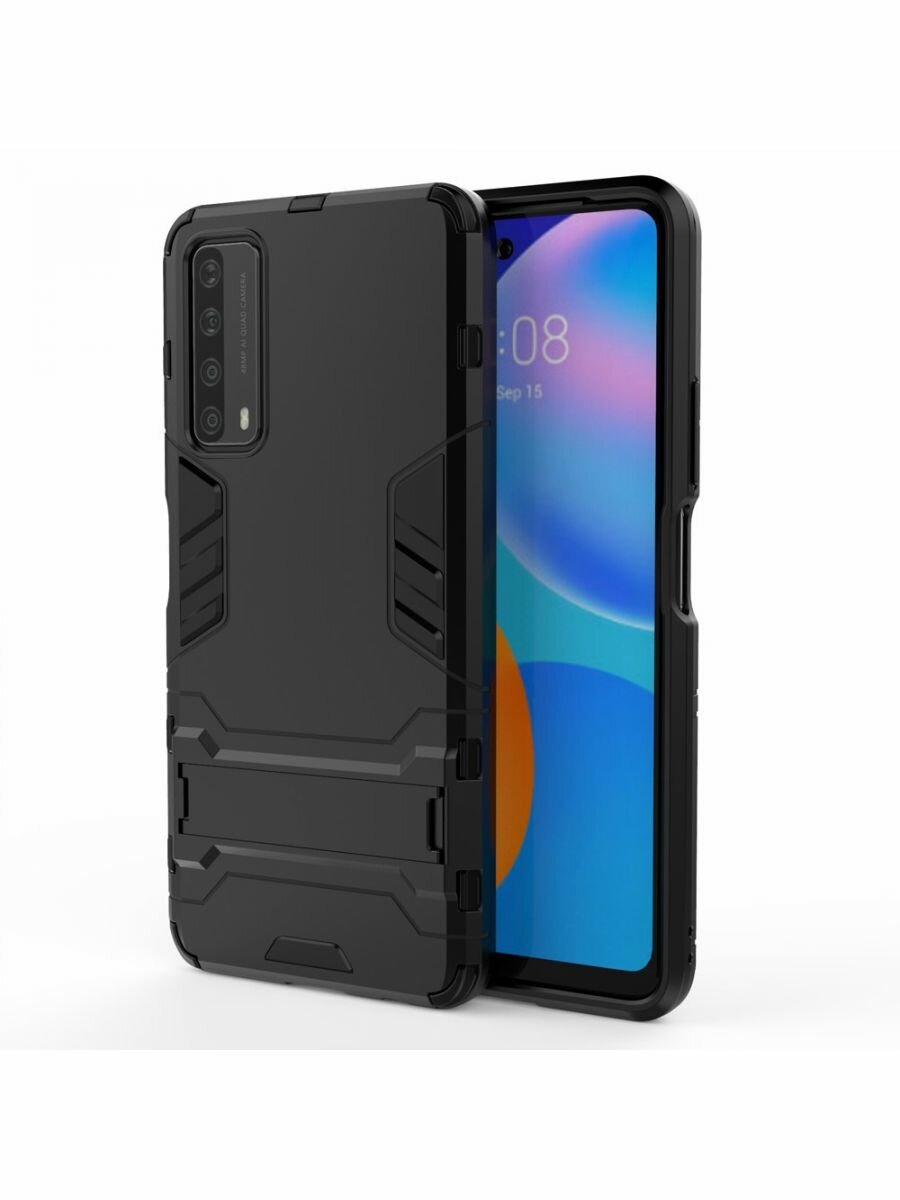 Brodef IRON Противоударный с подставкой чехол для Huawei P smart 2021 Черный